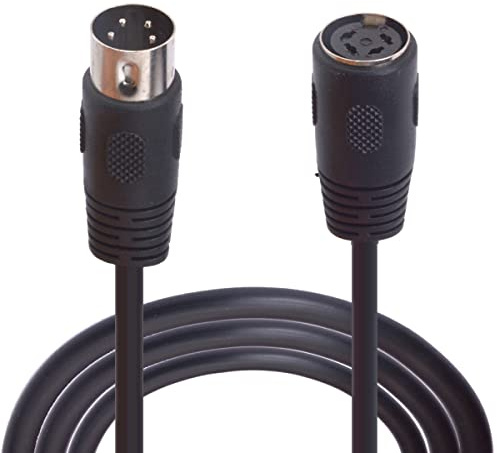 HTGuoji DIN 4 PIN Extension Cable, 4 PIN DIN Male to Female Plug AV Adapter Audio Socket for Digital Audio Devices (1.5 meter)