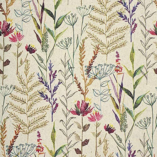 FSC große Rolle Geschenkpapier aus Graspapier Natural Flower 50 cm x 200 m | 80 g/m² Secare Rollen | HUTNER