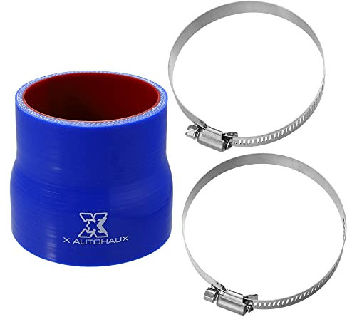 X AUTOHAUX Tuyau droit en silicone 70-80 mm pour voiture Bleu Rouge