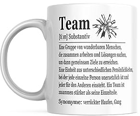 Kollegen Geschenk Tasse Team, Chef, Chefin, Lieblingskollegen, Mitarbeitergeschenke, Bürotasse, Kaffeetasse, Kaffeebecher, Motivation, Spruch, Keramik 330ml