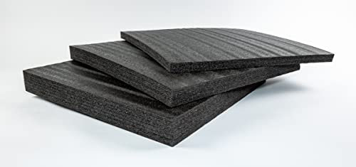 TYGR Multilayer Schaumstoff 600x600x50 schwarz für Werkzeug, Kamera & Co. | Einfaches Bearbeiten | Werkzeugeinlage | Koffereinlage | Kaizen