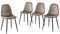 BAÏTA Lena Set mit 4 Stühlen, Metall, Taupe, L44cm
