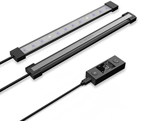 AC Infinity IONBEAM U2, Targeted Spectrum UV LED Grow Light Bars 11”, 2-Bar Lighting Kit with 365nm and 395nm Diodes, Digital Dimming Schedule Controller, for Indoor Plants, Grow Tents, Greenhouses