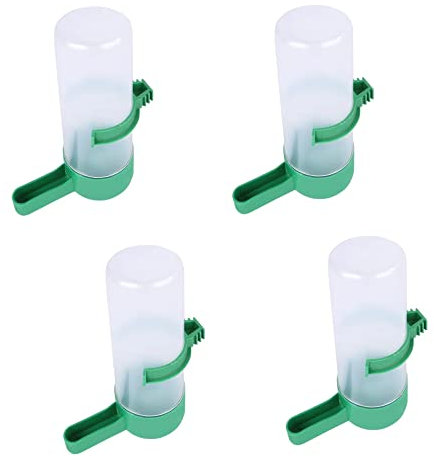 FZJSHROU 4Pcs Bird Water Bottles Automatic Bird Food Water Dispensers Hanging Bird Waterers Plastic Bird Drinker Containers for Parrot Cage Accessories