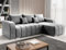 ML Furniture Ltd Velvet Ecksofa in L-Form 245 x 86 x 147 cm mit Schlaffunktion und Bettzeugbehälter - Schlafsofa mit Bettkasten - Eckcouch mit Stauraum - Rechts Couch Velours - Farbe: Graphit MO97