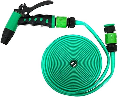 Manguera De Jardín Verde De Pvc Con Pistola Bomba De Regadera En Varias Longitudes (15 Mt.)