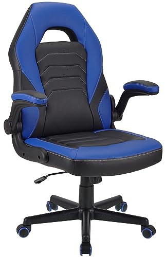 WangPangzi Gaming Chair Office desk chair,Adjustable Computer Chair PC Chairs Ergonomic High Back Office Racing Chair with Armrest,Swivel Leather Desk Chairs(Blue)