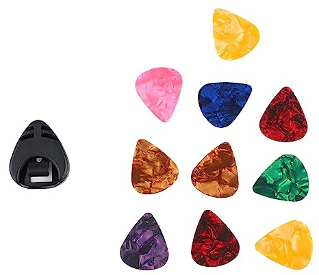 10-teiliges Gitarrenplektrum- Und Plektrum-Halter-Set, Tragbares Bass-Zubehör, Werkzeug, Drumsticks, Drumsticks, Schlägel Und Bürsten