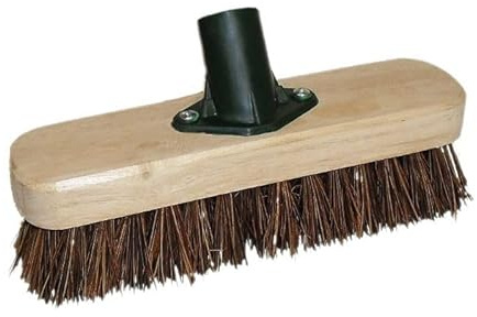 9 Stiff Bassine Bristles Deck Brush Head Indoor Outdoor Patio Floor Scrubbing Sweeping