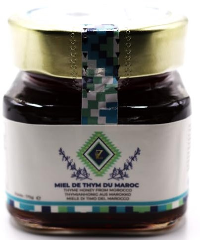 Miel de thym du Maroc 175g - un miel Rare et unique - 100% Naturel, Récolté dans la Région de Souss Massa Draa
