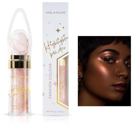 VIOLA HOUSE Gesicht Highlighter Powder Stick, Körper Haar Schimmer Glitter Puder, für Aufhellung Gesicht Körper Lippen Makeup Kit. (Champagner)