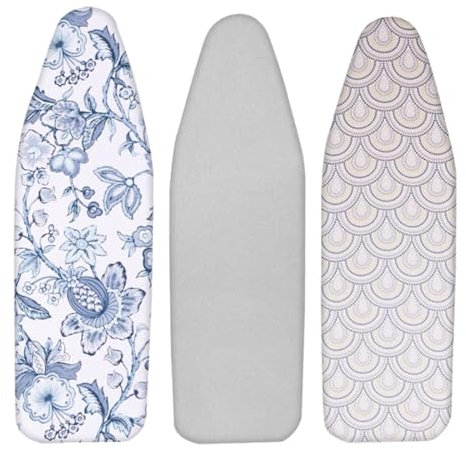Ironing Board Cover And Pad, Extra Thick Iron Board Protector Covers Non Stick Resist Scorching And Staining, Premium Cotton Iron Board Cover With Fastener Strap ( Color : Gray , Size : 97x33cm/38.2x1