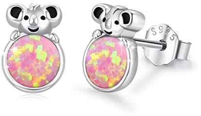 StoryEtain Koala Ohrring 925 Sterling Silber Koala Ohrstecker Opal Koala Schmuck Geschenke für Damen Mädchen Kinder