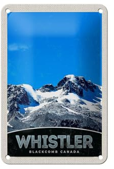 Femer Blechschild Reise 12x18cm Whistler Blackcomb Kanada Schnee Schild
