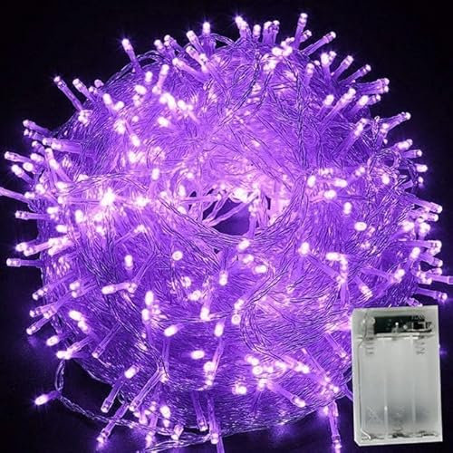 xiao Luci delle fate, Dazzle Bright Fairy String Lights, 5M 50LEDIndoor Fairy Lights Indoor Outdoor Corda Fairy String Lights batteria Fairy String Albero di Natale (Viola)