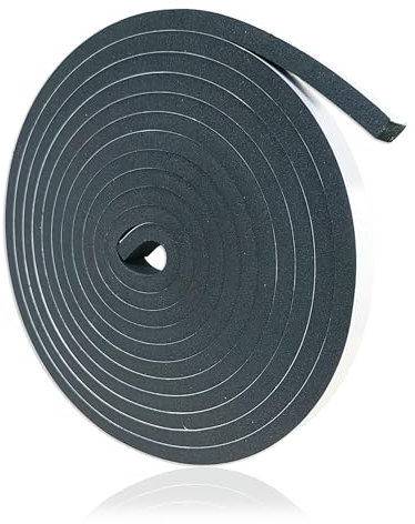 GuangTouL Self Adhesive Foam Strip, 1 Roll 20mm x 10mm x 5M, Black Weather Stripping Tape for Windows and Doors, Expanding Foam Tape, Noise Blocker, Anti-Collision
