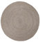 carpetfine Juteteppich Nele Taupe handgewebt aus Jute Rund Ø 90 cm | Moderner Naturteppich Uni im Boho - Style Flachgewebe Teppich für Wohnzimmer und Schlafzimmer