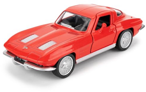 imtfzct 1/36 Chevrolet Corvette Modellauto, Alu-Spielzeugauto mit Rallyefunktion, Modellspielzeug Freizeitauto, Auto-Geschenk für Jungen und Mädchen (rot)