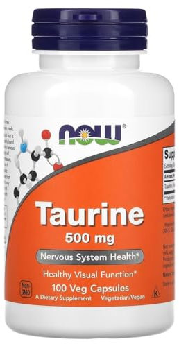 Now Foods - TAURINE 500 mg | Taurina 500mg | Aminoácido para apoyar la salud del corazón y la energía - 100 Cápsulas