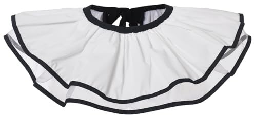 COSDREAMER Damen-Schal, gerüscht, plissierter Kragen, Schnürschal, doppellagig, viktorianisch, elisabethanisch