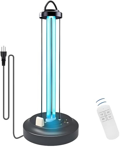 ZKX UV Licht Sanitizer Quarz Lampe Ozon UVC keimtötende Lampe zu entfernen Drei-Stufen-Timer 15/30/60 Minuten Fernbedienung 220V 60W