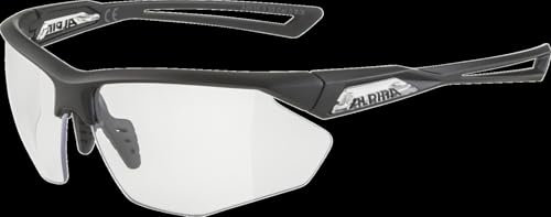 ALPINA NYLOS HR - Verspiegelte und Bruchsichere Sport- & Fahrradbrille Mit 100% UV-Schutz Für Erwachsene, black-transparent matt One Size