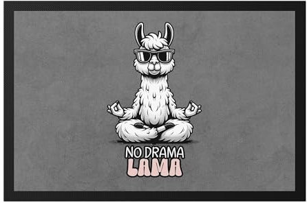 Hey!Print No Drama Lama Meditierendes Lama Fußmatte Yoga Meditation Entspannung