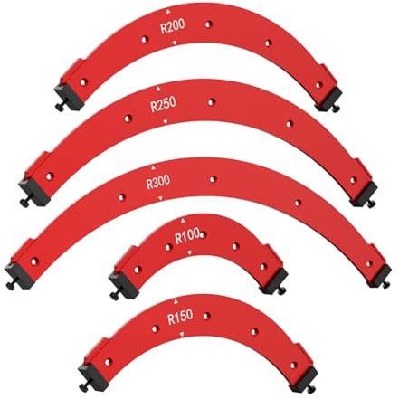 Radius Jig Router Templates, Aluminum Alloy Woodworking Inside Outside Corner Large Arc Chamfer Cutting Auxiliary Tool, Closet Corner Curve Guide DIY Template R100 R150 R200 R250 R300