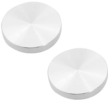 Sxmrmnx 2 adaptadores de placa de vidrio para patas de mesa, aluminio, redondas, 50 x 8 mm, color plateado