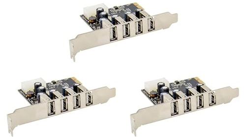 Gvvsjgdbis 3X PCI-E to 4 Ports USB 2.0 Converter Card PCIE USB2.0 Adapter Card MCS9990 Chipset Allows Hot-Swapping USB Riser Card