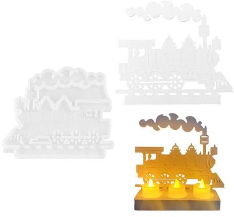Dampfzug-Ornament-Formen – Silikon-Eisenbahn-Formen, Dampfzug-Gipsform | Kandidaten-Silikonform zum Selbermachen von Zement, Gips