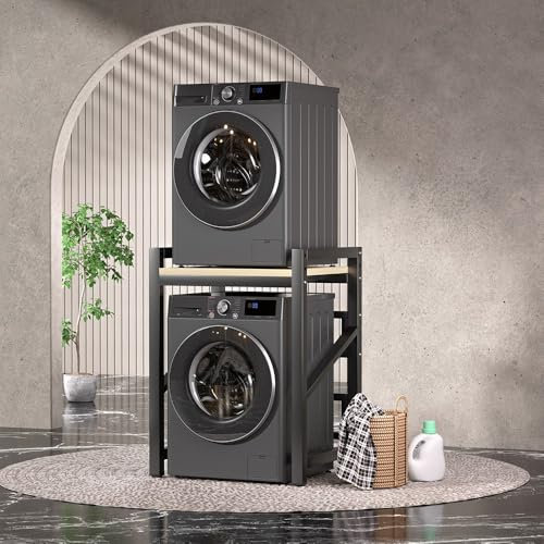 WPPTNSFY Kit de Superposition Lave Linge Seche Linge, Meuble Lave Linge pour Machine à Laver à Tambour, Capacité Charge 300 kg, pour Salle de Bain, Cuisine 73X63X105CM