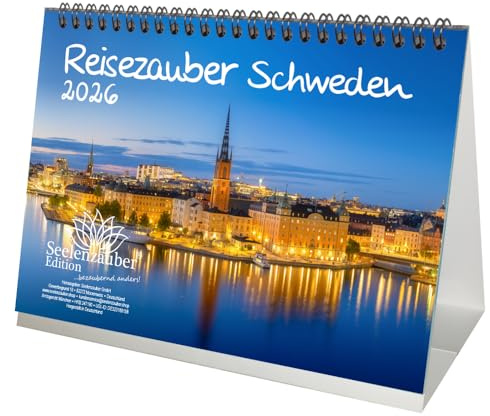 Seelenzauber Reisezauber Schweden DIN A5 Tischkalender für 2026 Stockholm Stadt Reise Land Urlaub