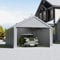 UISEBRT Garage de tente, 4 x 6 m, abri de voiture, tente de garage et de rangement, avec bâche en polyéthylène robuste, cadre en acier, renforcement du toit et du sol, résistant aux intempéries, pour