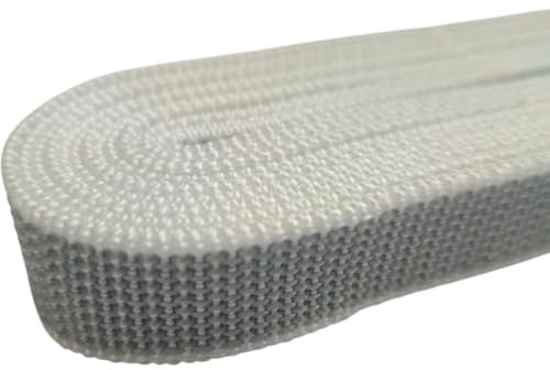 Coppia di Cintini 22 mm per Tapparelle Finestre e Balconi – 2 Pezzi – 2 Misure (5 m / 7 m) – 2 Colori (Grigio/Bianco, Marrone/Bianco) (Grigio/Bianco, 2 pezzi x 5 metri)