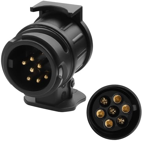 YACSEJAO Adaptador de remolque de 13 pines a 7 pines, 12 V, convertidor de enchufe de coche a remolque, para caravana, camión, autocaravana, enchufe eléctrico