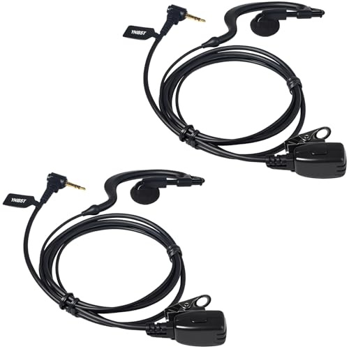 YNIBST Funkgeräte Headset, G-förmiger Kopfhörer mit PTT-Mikrofon, kompatibel mit Motorola Talkabout TLKR T62, T82, T82-Extreme, T92 H2O Walkie-Talkie (2er Set)
