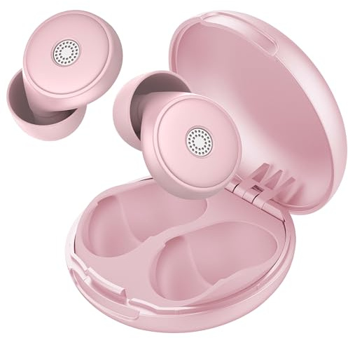 Ohrstöpsel zum Schlafen -45dB, Weiche und Wiederverwendbare Silikon-Ohrstöpsel mit 8 Ohrenkappe und Tragetasche, Schlafen, Konzert, Arbeiten, Studieren, Reisen (Rose)