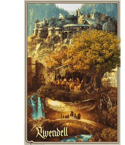 ABYSTYLE Poster Der Herr der Ringe Hintergrundkombe – offizielles Produkt – Format 91,5 x 61 cm – laminiertes Papier – Collector Fantasy Kino Poster