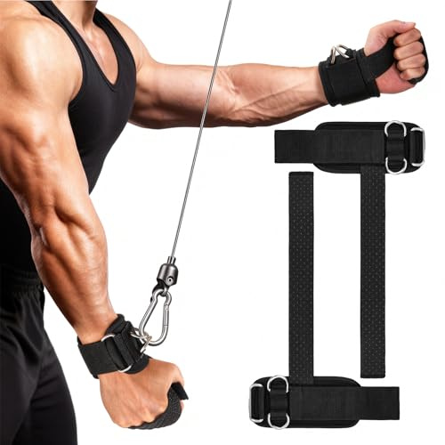 Weight Lifting Straps, Durable Gym Wrist Straps | Antiskid Silicone Particles, Comfort Wrist Pad & Secure D Ring,Ideal for Cable Machine Workout for Men Women
