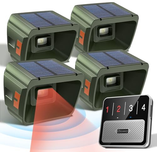 Chtoocy Solar Driveway Alarm - Radar + IR Dual Detection for Outdoor