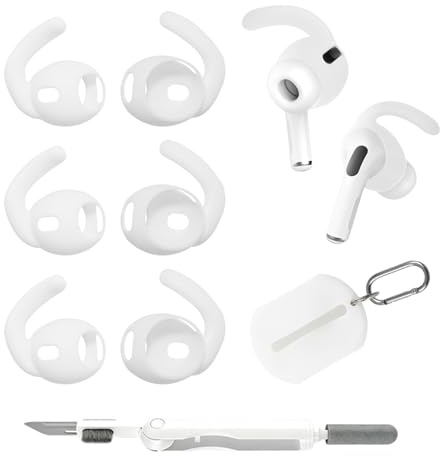 umvowuxa Ear Hook for AirPods Pro 3(2025)[Comes With A 3-In-1 Cleaning Pen And Storage Pouch]Anti-Slip Sports Accessories EarHooks for AirPods Pro 3rd Generation Eartips Accessories (White)
