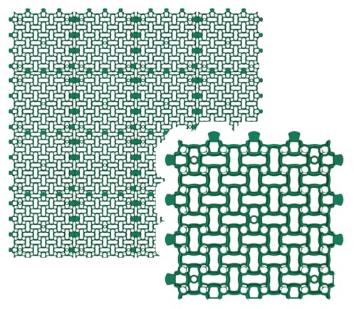 GARDENIX Dalle de gazon paddock 16 x | 50 x 50 cm | 4,00 m² | Gazon alvéolé | Tapis de parking | Grille de gravier - Vert