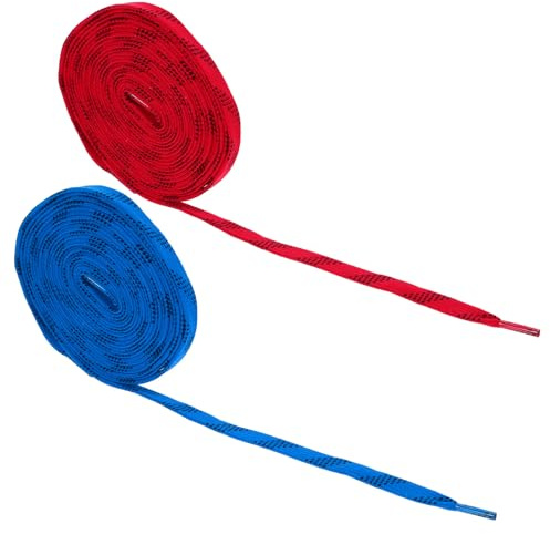 EXHUMKY 2 Paar Farbige Flache Schnürsenkel für Eishockeyschuhe Robuste Sportschuhe Schnürbänder für Schlittschuhe und Rollschuhe 244cm