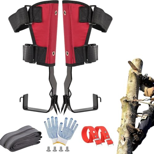 GAOXIAO Espuelas para Trepar Árboles, 1 Par de Pistas de Escalada, Picos de Escalada Portátil para Escalar Postes Equipo de Poda de Árboles para Escaladores Caza Recolección
