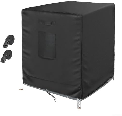 Housse de climatiseur d'extérieur en tissu Oxford 420D avec sangles réglables – Imperméable à l'eau et à la poussière, pour la plupart des unités de climatisation (76,2 x 76,2 x 81,3 cm ou 91,4 x 91,4