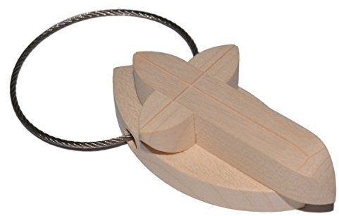 Junker Kirchenbedarf Porte-clés Croix en bois d'érable 7 x 3 cm