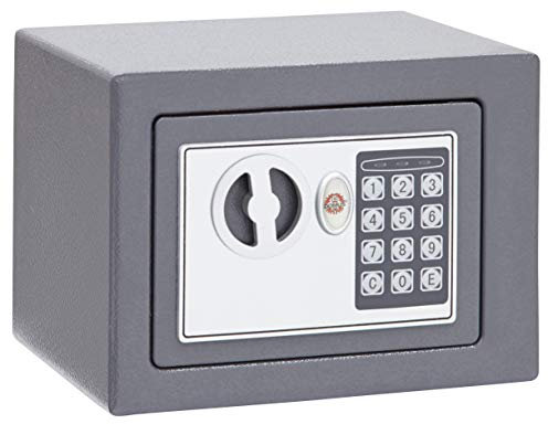 ARREGUI D-HE/0 Caja Fuerte de Acero con Cerradura Electrónica, Teclado con Código Programable, Caja de Seguridad para Casa y Hogar, con Llave de Emergencia, 17 x 23 x 17 cm, 5 L