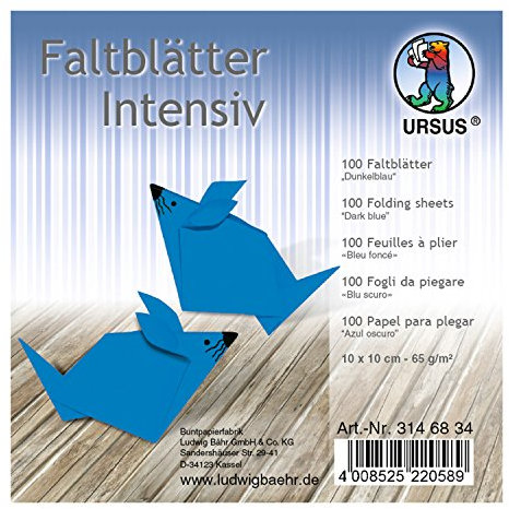 Ursus 3146834 - Faltblätter, 10 x 10 cm, 100 Blatt, dunkelblau