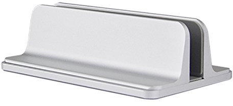 MOSISO Vertical Laptop Stand, Adjustable Aluminum Alloy Desk Holder Space-Saving Stand Compatible with MacBook Air/Pro/Laptop/Notebook/Computer/Tablet, Silver